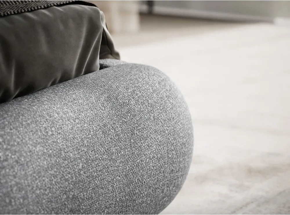 Сиво двойно легло 140x200 cm тапицирано с място за съхранение с включена подматрачна рамка Maumere – Maison de Rêve