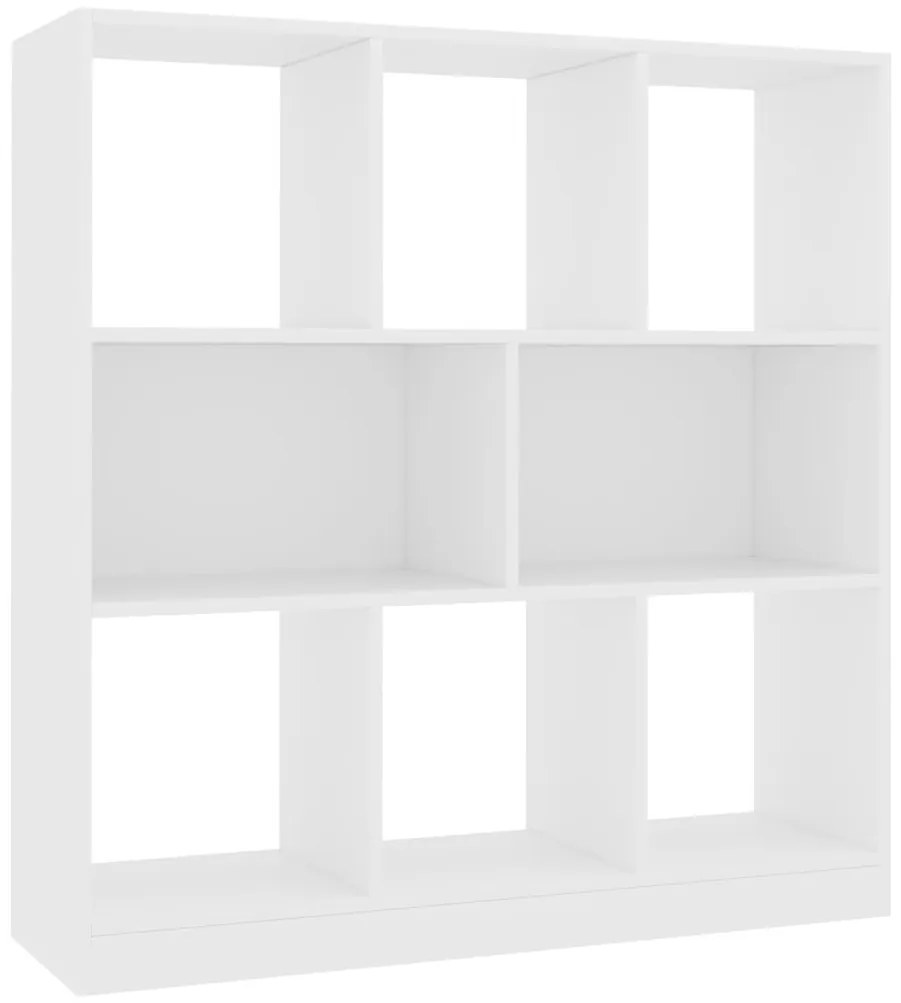 800171 vidaXL Библиотека, бяла, 97,5x29,5x100 см, инженерно дърво