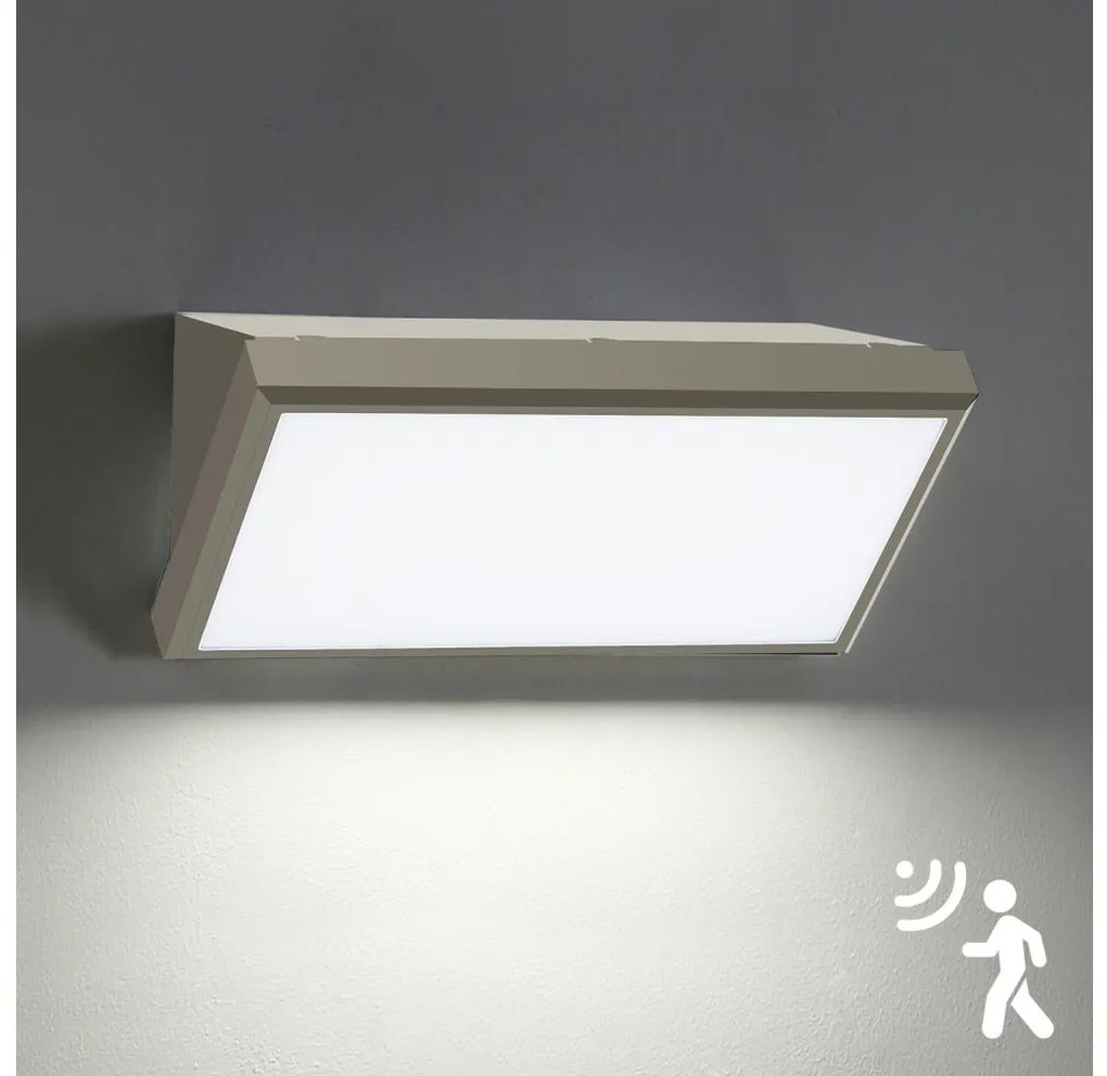 Brilagi-LED външно стеннo осветление с датчик TRIANGLE LED/20W/230V сиво IP65