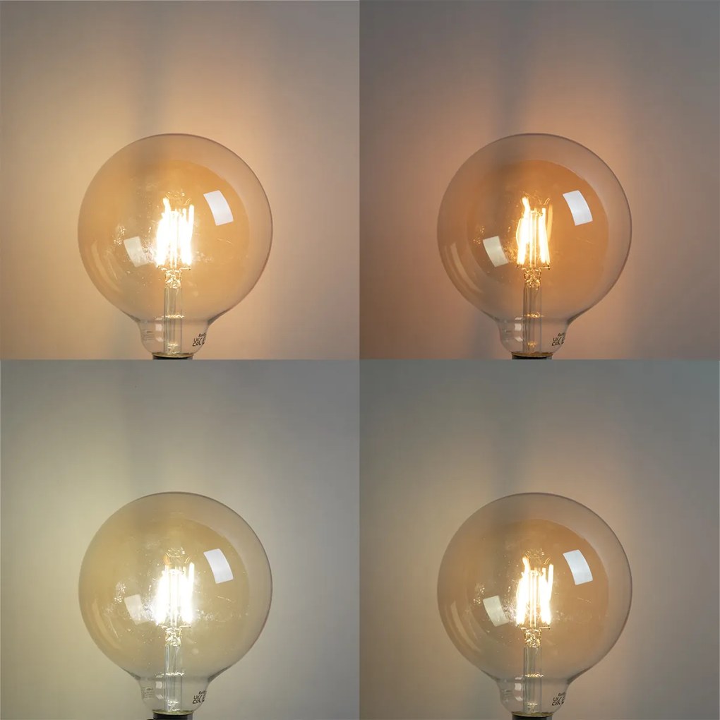 Комплект от 5 интелигентни LED крушки E27 G125 Златни 4.9W 470lm 1800-4000K