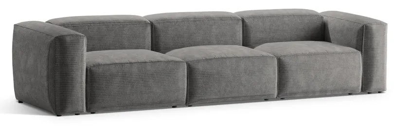 Светлосив диван от рипсено кадифе 364 cm Bergano – Cosmopolitan Design