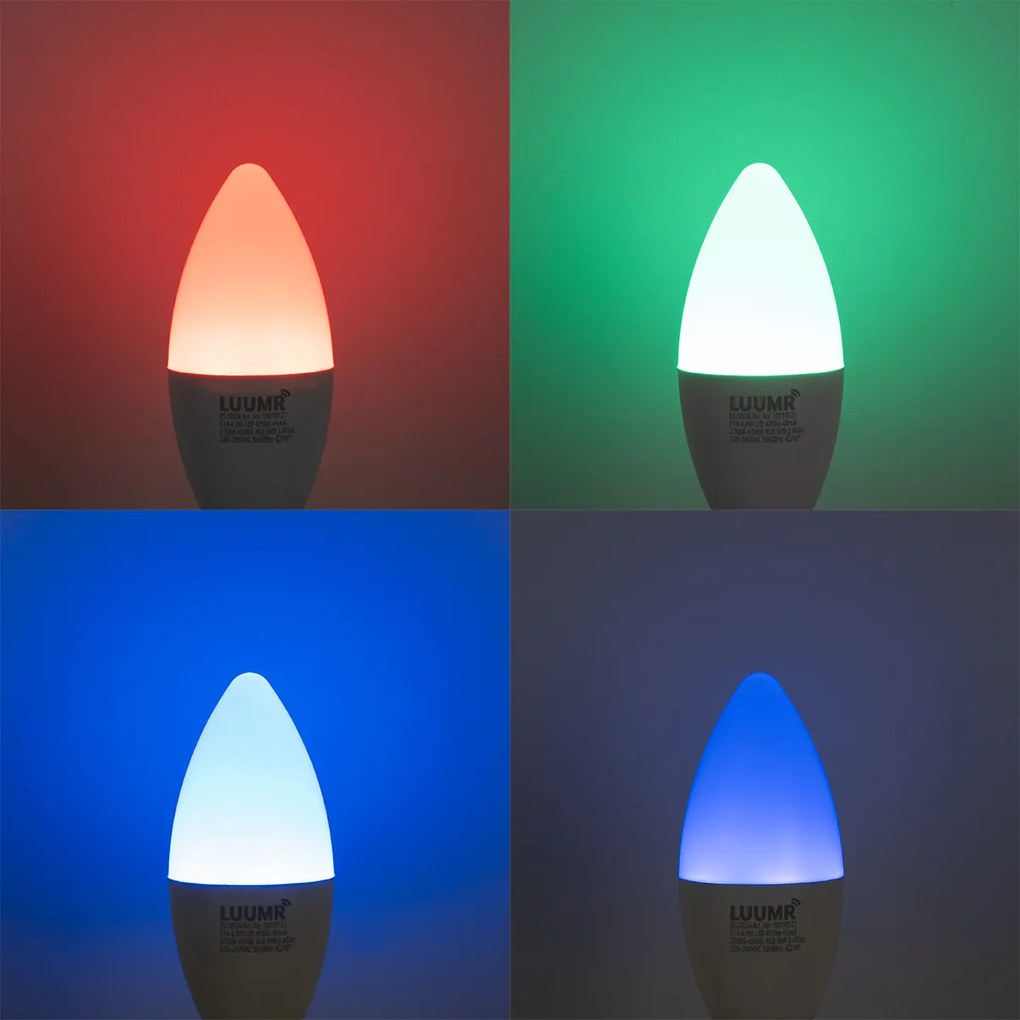 Комплект от 5 Smart E14 LED крушки C37 Opal RGBW 4.9W 470 lm 2700-6500K