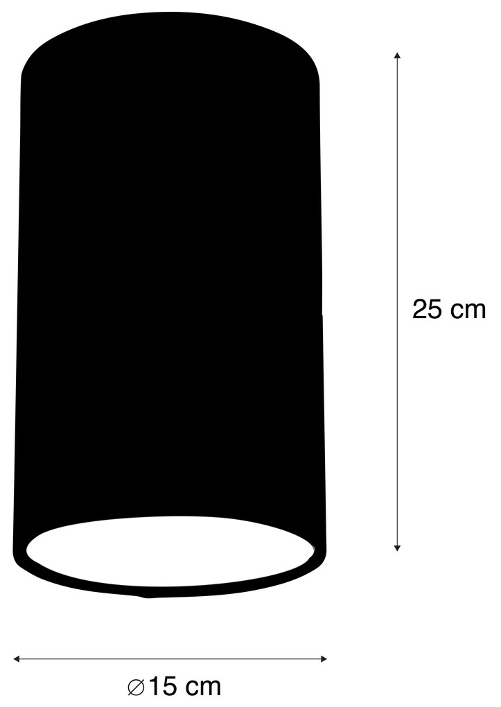 Абажур от кадифе таупе със златен интериор 15/15/25