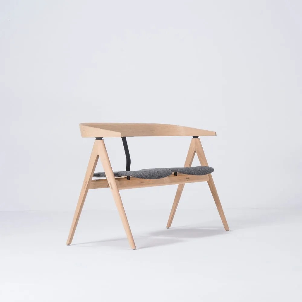 Пейка от дъбова дървесина със сива седалка Ava - Gazzda