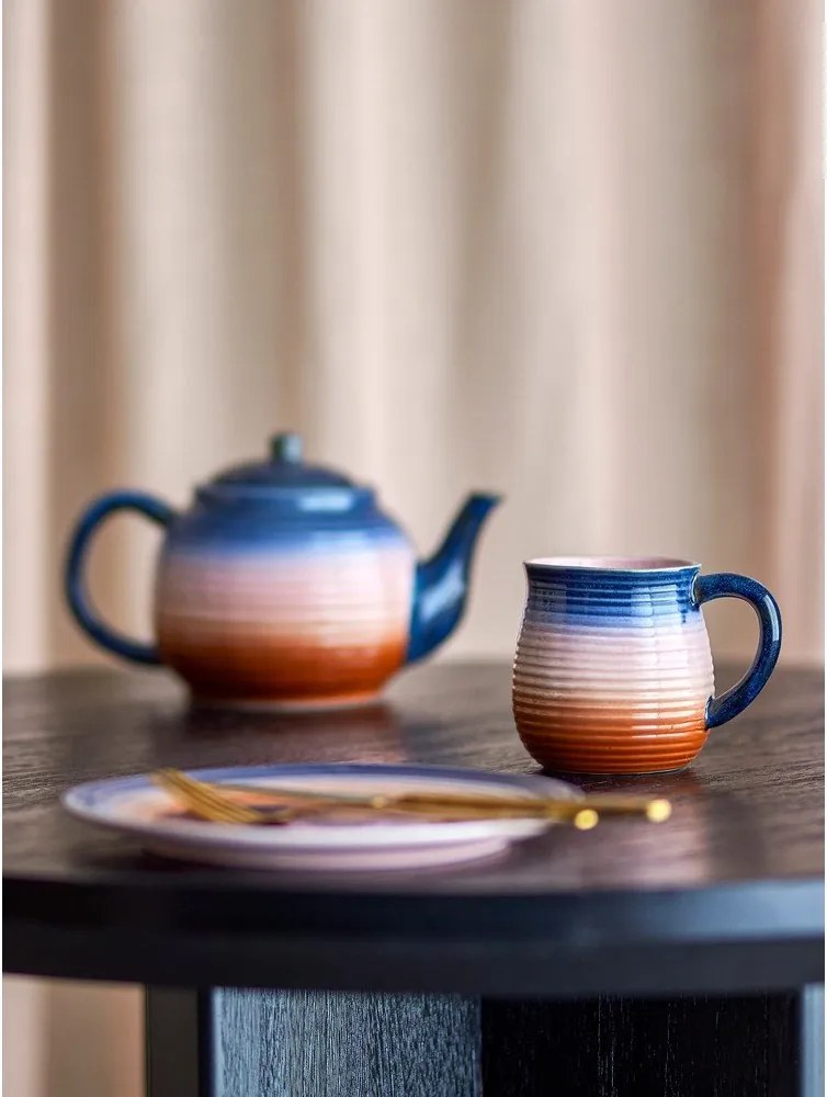 Сини/оранжеви керамични чаши в комплект 4 бр. 200 ml Tatum – Bloomingville