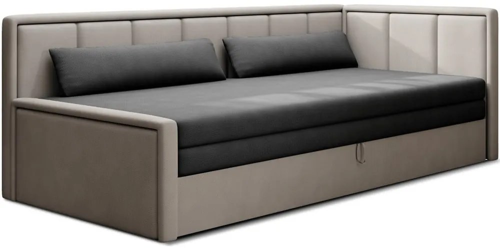 Сив шенилов сгъваем/с място за съхранение диван 214 cm Fulgeo – ELTAP