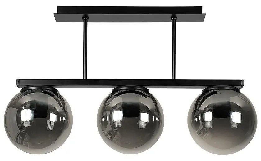 Плафон ТРЕВИЗО, черен/сив, 3хE27