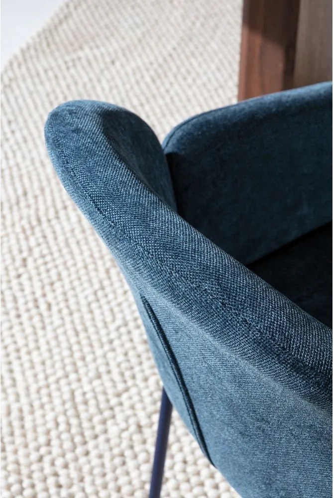 Сини тапицирани трапезни столове в комплект 2 бр. Aslin – MOME