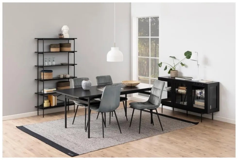 Черен стелаж от декор от ясен 94x172 cm Angus – Actona