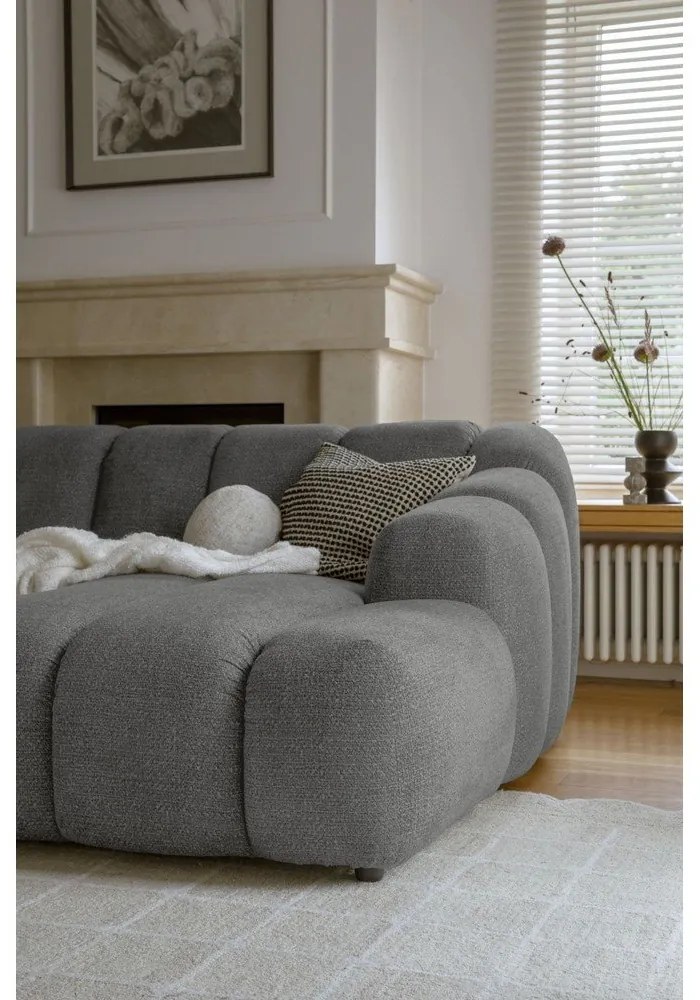 Сив ъглов диван (десен ъгъл) Shell – Miuform