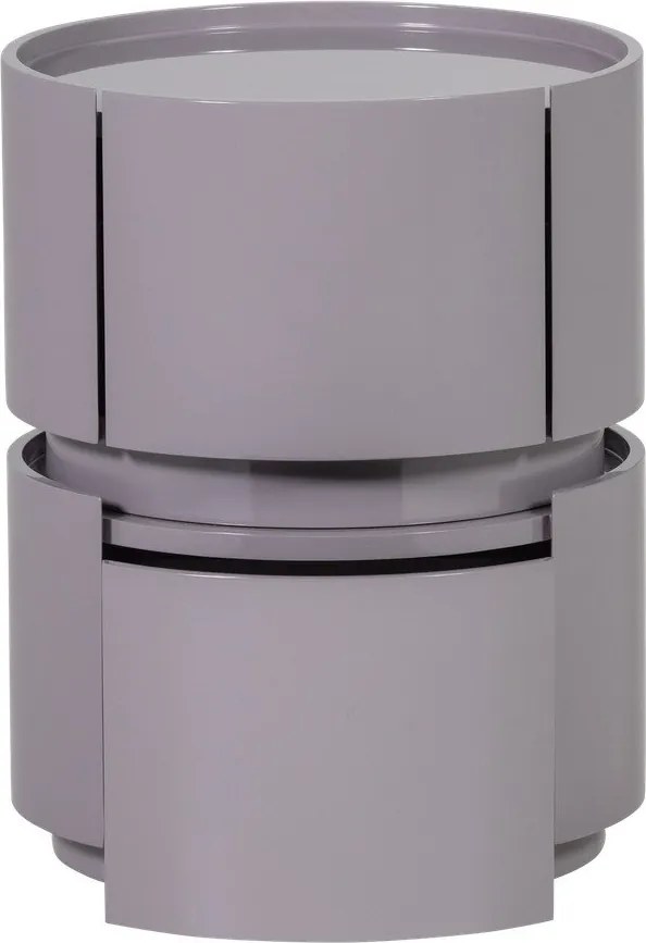 Светлосиво гланцово нощно шкафче Lunex – WOOOD