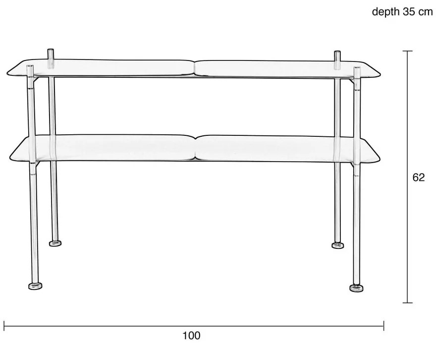 Светлосин метален рафт 100x62 cm River - Zuiver