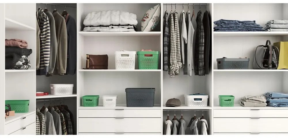 Зелена кошница за съхранение Dots, 17 L Infinity - Curver