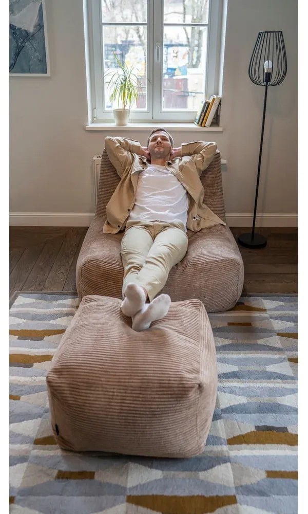 Сиво-бежов пуф Tube 100 – SLOWDOWN