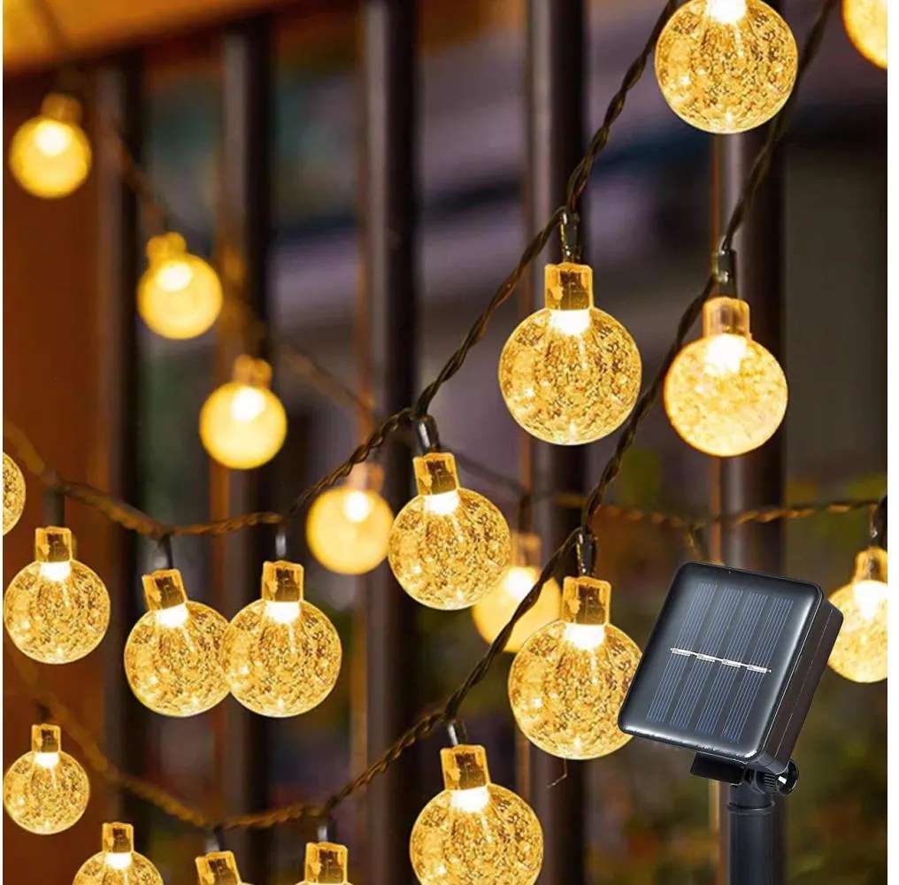 Brilagi - соларна LED декоративна гирлянда BUBBLE 300xLED/8 функции 30m IP65 топла бяла