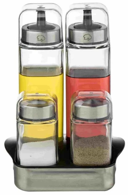 Оливерник Luigi Ferrero Rome FR-7904R, 270 мл, 5 части, Стъкло, Неръждаема стомана, Прозрачен/инокс