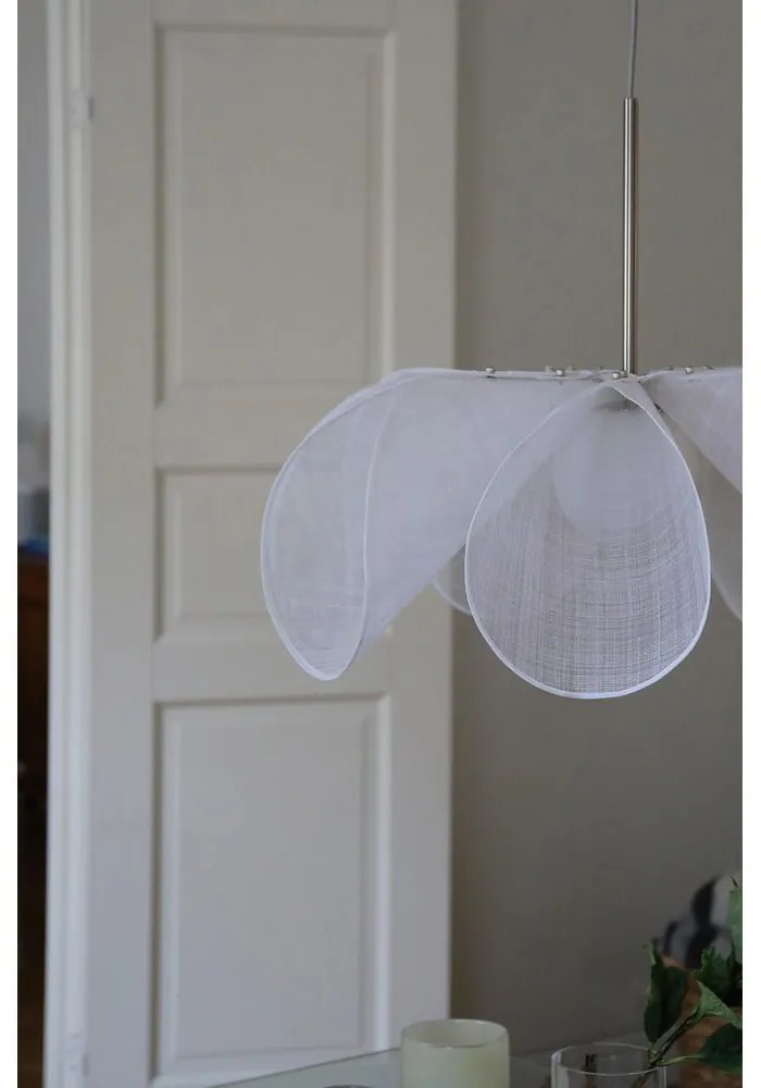 Бяло висящо осветително тяло със стъклен абажур ø 75 cm Styrka – Markslöjd