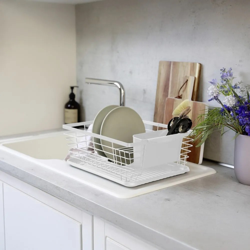 Бяла метална тавичка за оттичане 36x30 cm Drip – Wenko