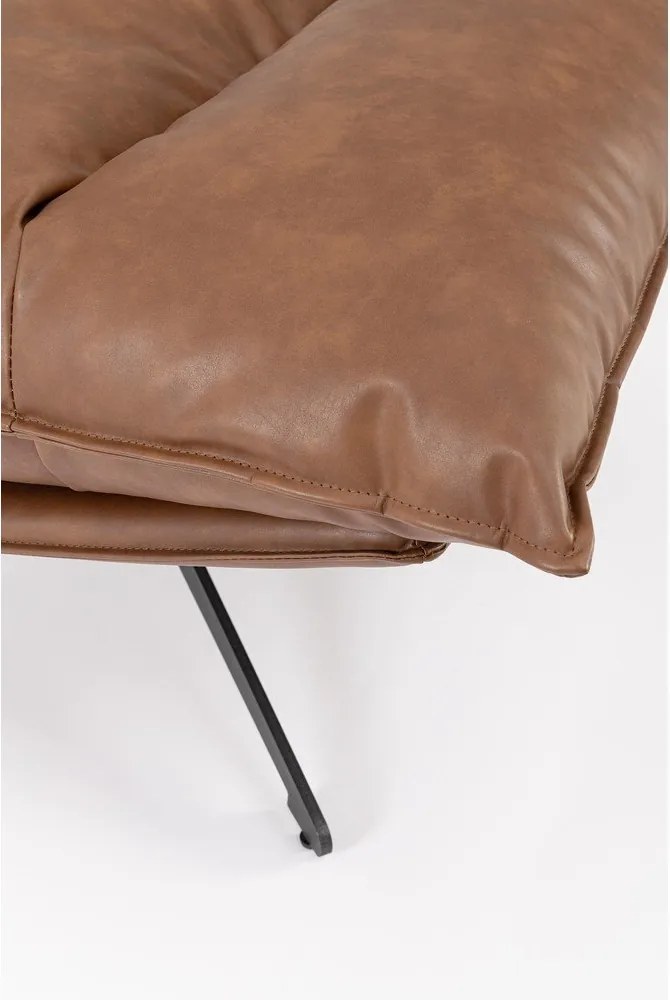 Кресло с място за съхранение от изкуствена кожа в цвят кафяв коняк Alanez – Bizzotto