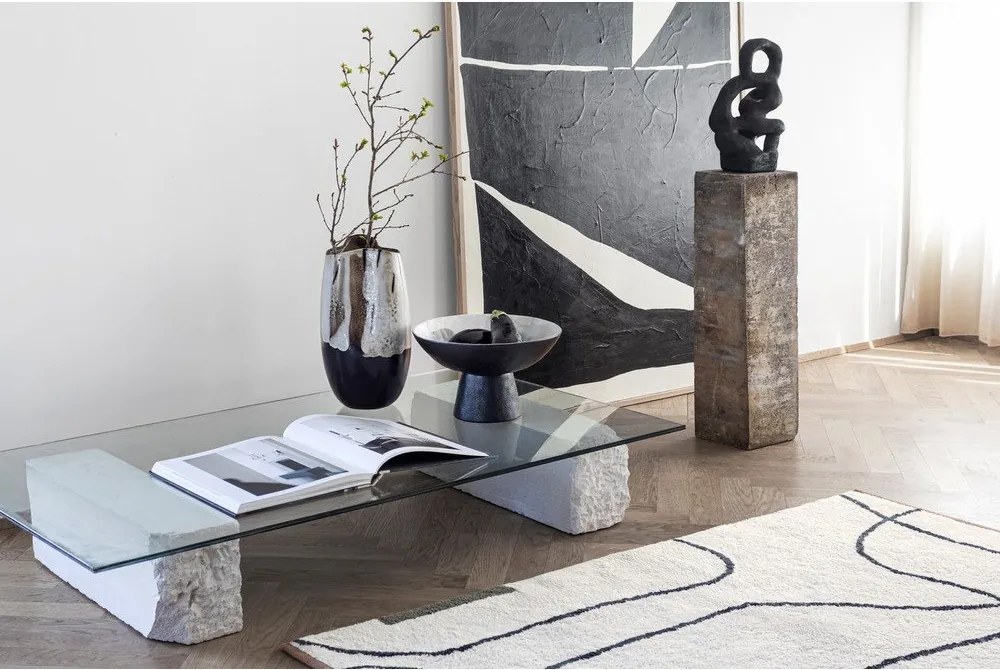 Глинена купа в цвят цлонова кост и черно ø 31,5 cm By Hand – Mette Ditmer Denmark