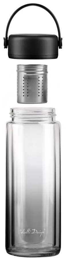 Черна стъклена бутилка 350 ml Fuori – Vialli Design