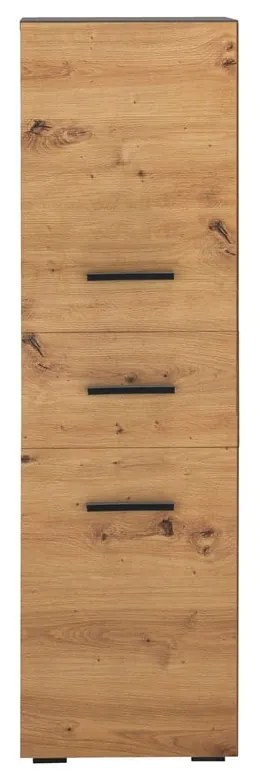 Висок/тесен шкаф за баня от декор от дъб в естествен цвят 130x35 cm Malika – Støraa