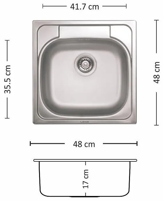 Leks COMPACT 480 SI Кухненска мивка за вграждане