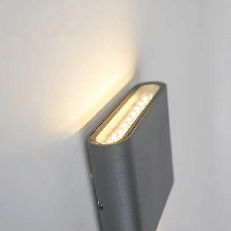 Модерна стенна лампа тъмно сива 11,5 см вкл. LED IP65 - Batt