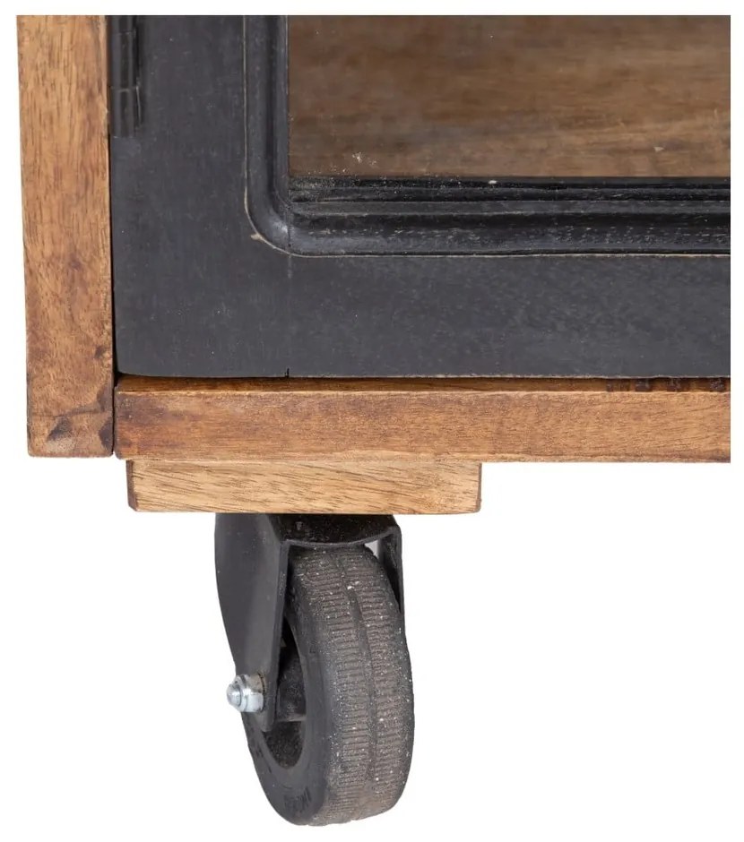 Витрина от масивно манго в естествен цвят 160x71 cm – Ixia