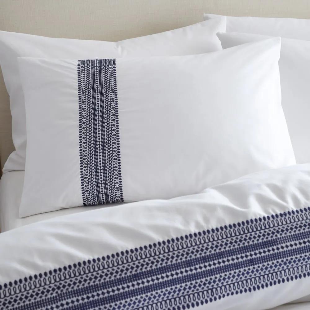 Синьо и бяло памучно спално бельо за единично легло 135x200 cm Remy - Bianca