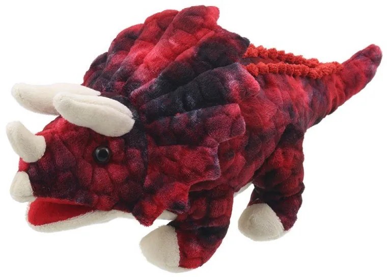 The Puppet Company - Кукла за театър Червен Трицераптос, серия Бебета динозаври, 35 см.