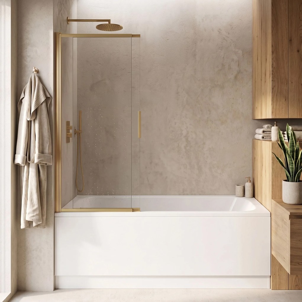 Плъзгащ се параван за вана REA Dario Brush Gold 120