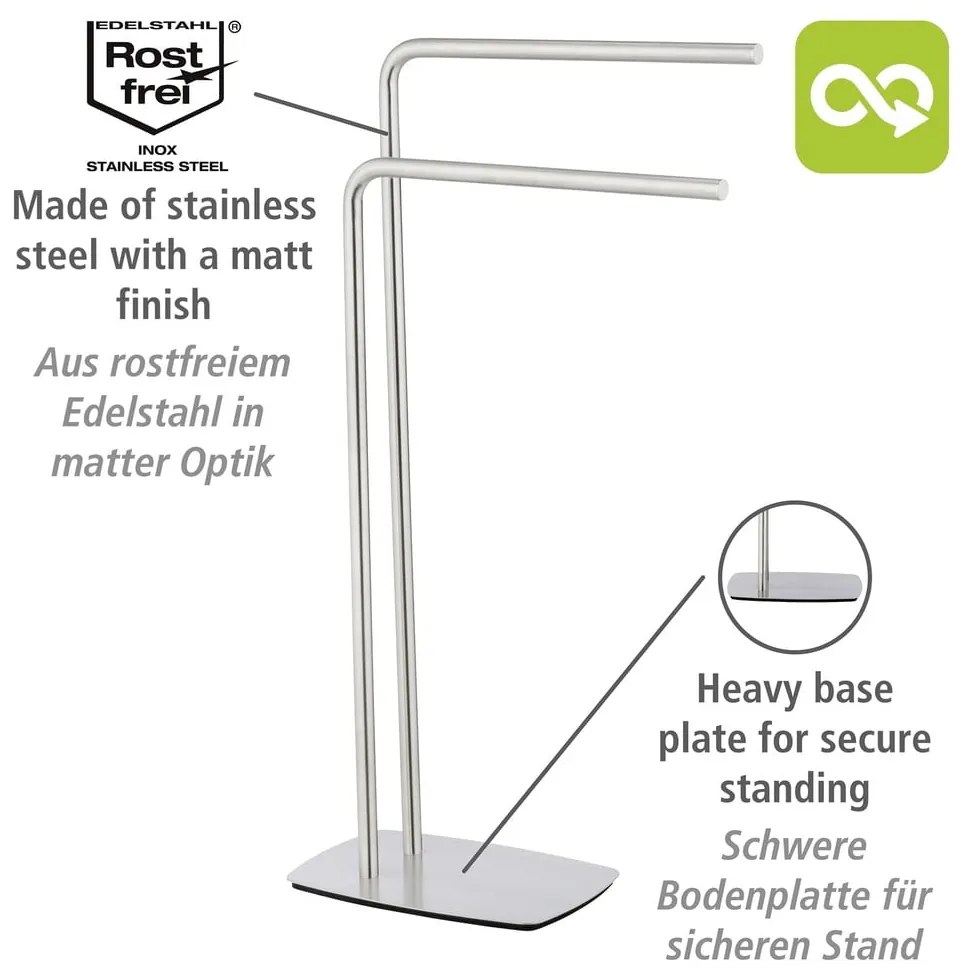 Стойка за кърпи от неръждаема стомана Iria - Wenko