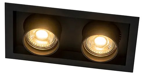 Модерен вграден прожектор черен регулируем 2-светлина - Roof