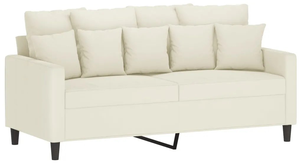 359311 vidaXL 2-местен диван, кремава, 140 см, кадифе