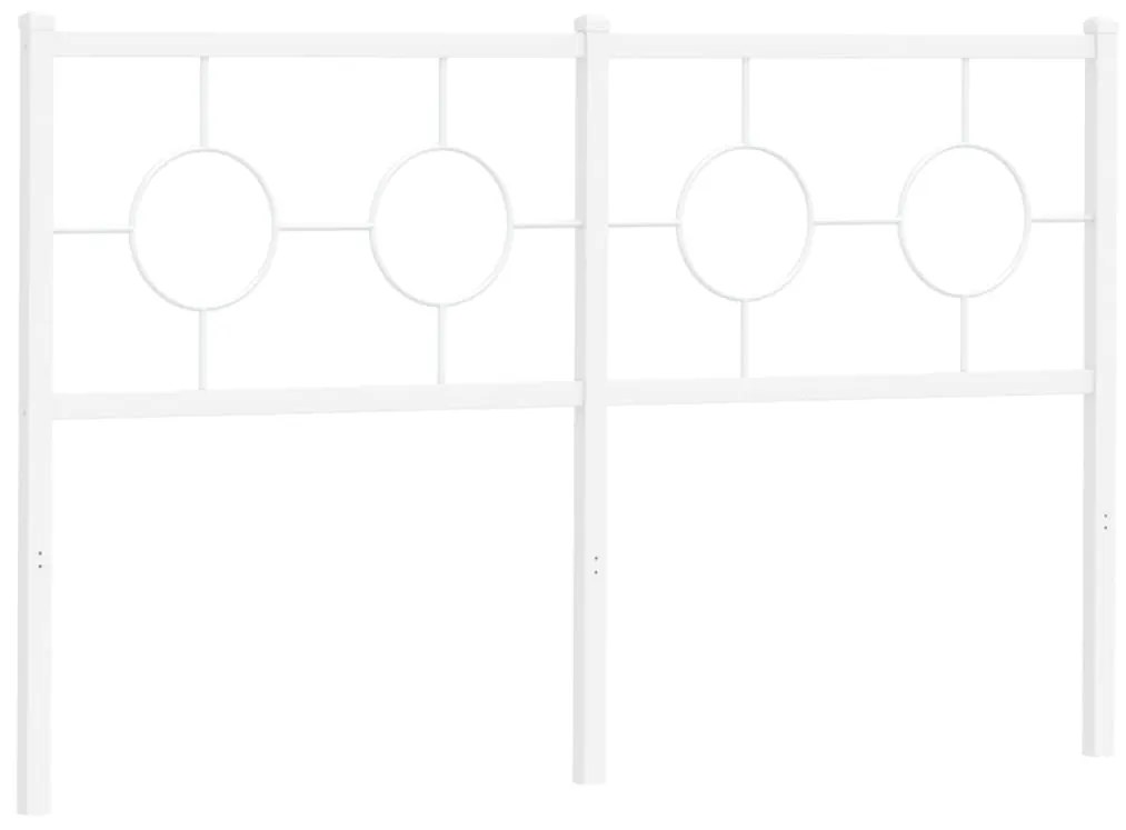376307 vidaXL Метална табла за глава, бяла, 135 см