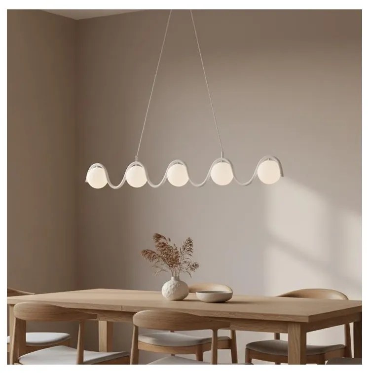 Полилей на кабел SINUS 5xG9/8W/230V бял