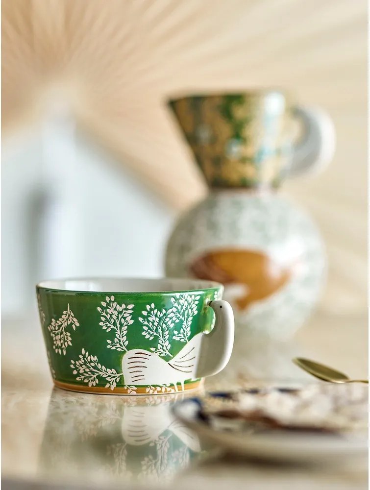 Зелена глинена купичка за супа 460 ml Hezha – Bloomingville