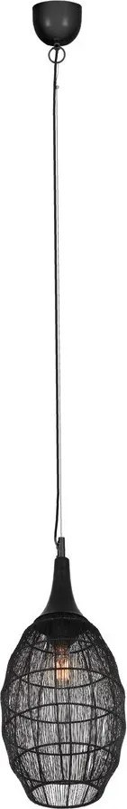 Матово черно висящо осветително тяло с метален абажур Soraya – Trio