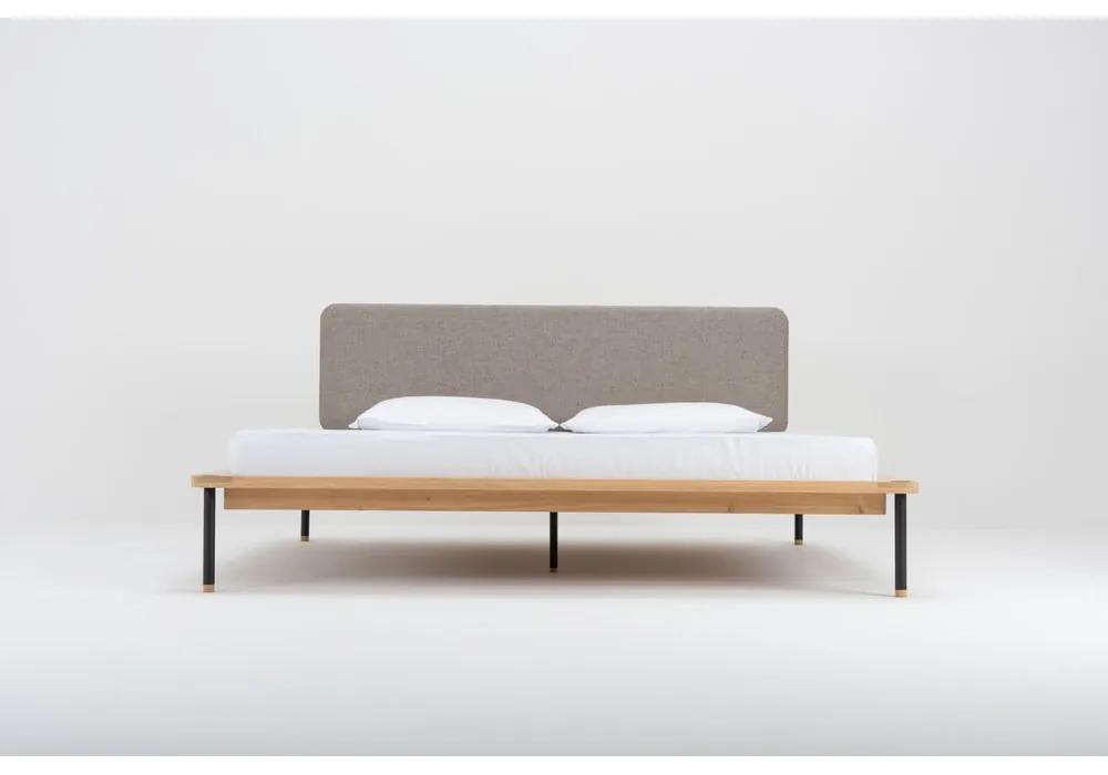 Двойно легло от дъбова дървесина Nero, 160 x 200 cm Fina - Gazzda
