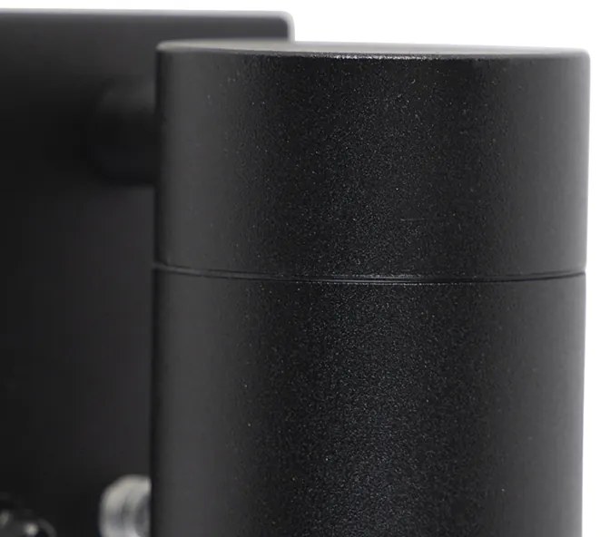 Модерна външна стенна лампа черна IP44 със сензор за здрач - Solo