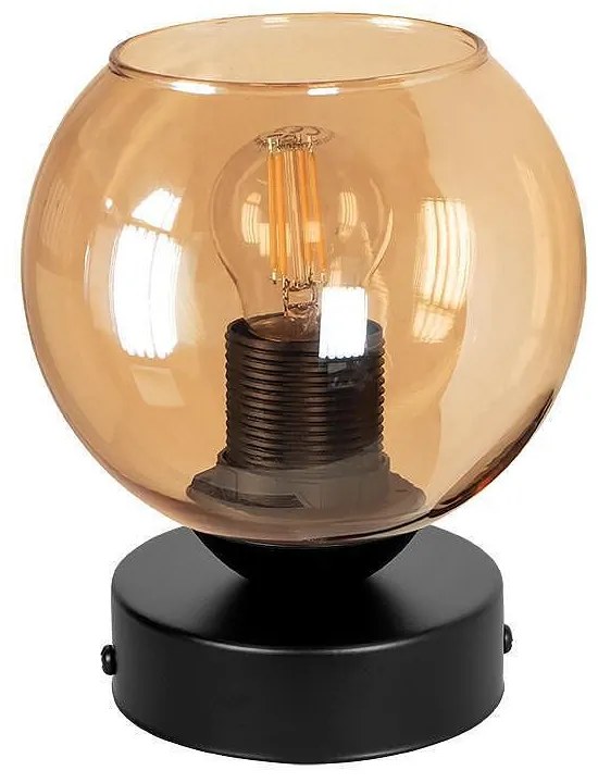 Настолна лампа ЛАГО, черен/мед, 1xE27