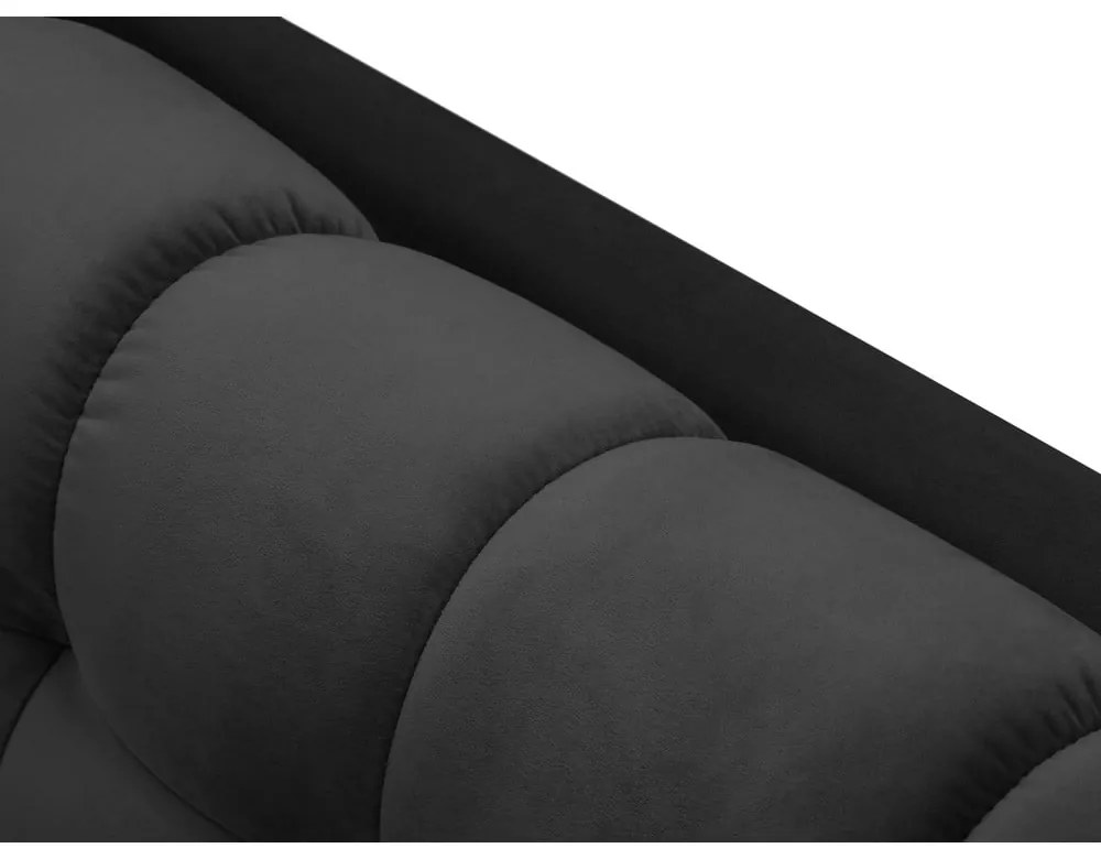 Тъмносив ъглов диван от кадифе , десен ъгъл Bali - Cosmopolitan Design