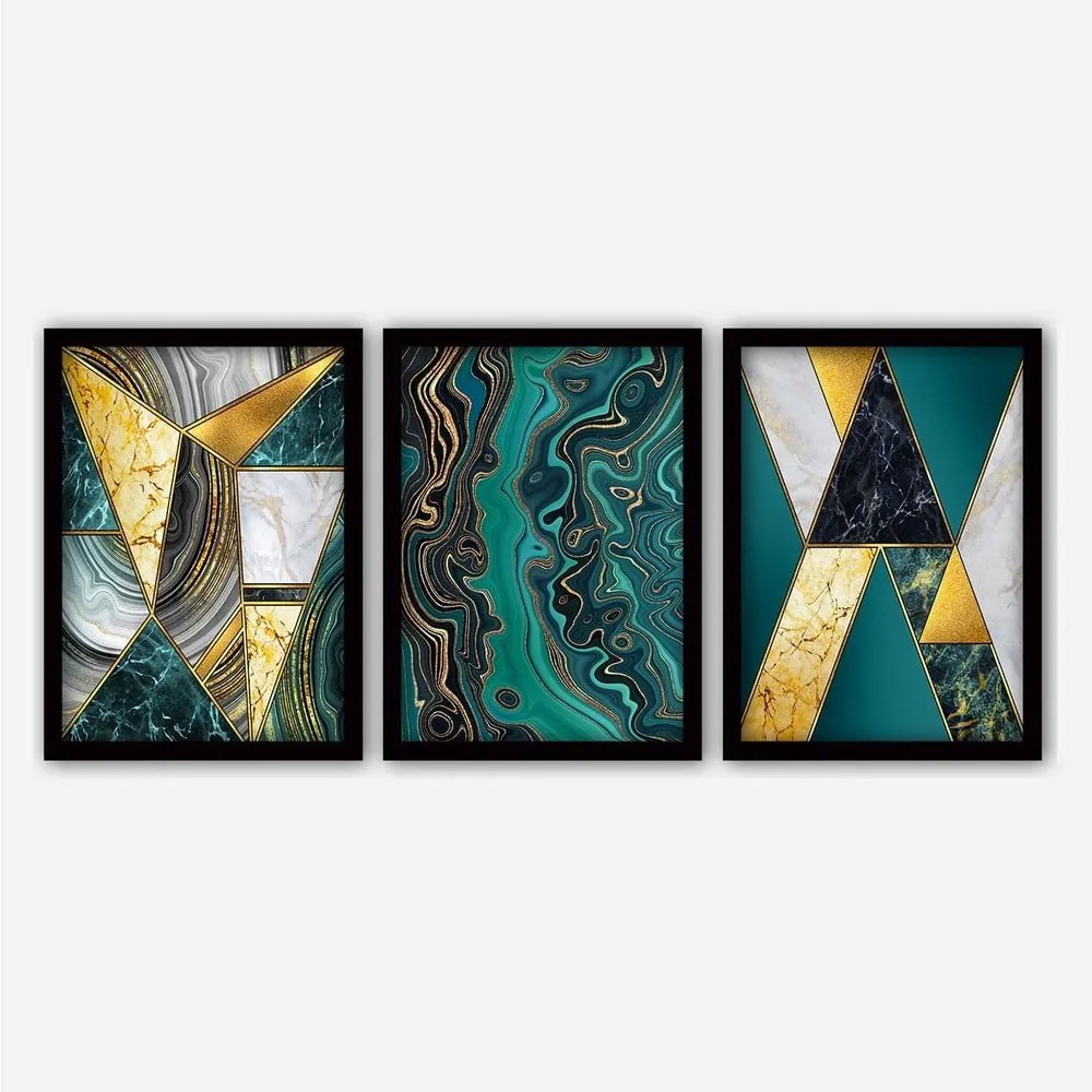 Комплект плакати в рамка 3 бр. 35x45 cm - Wallity