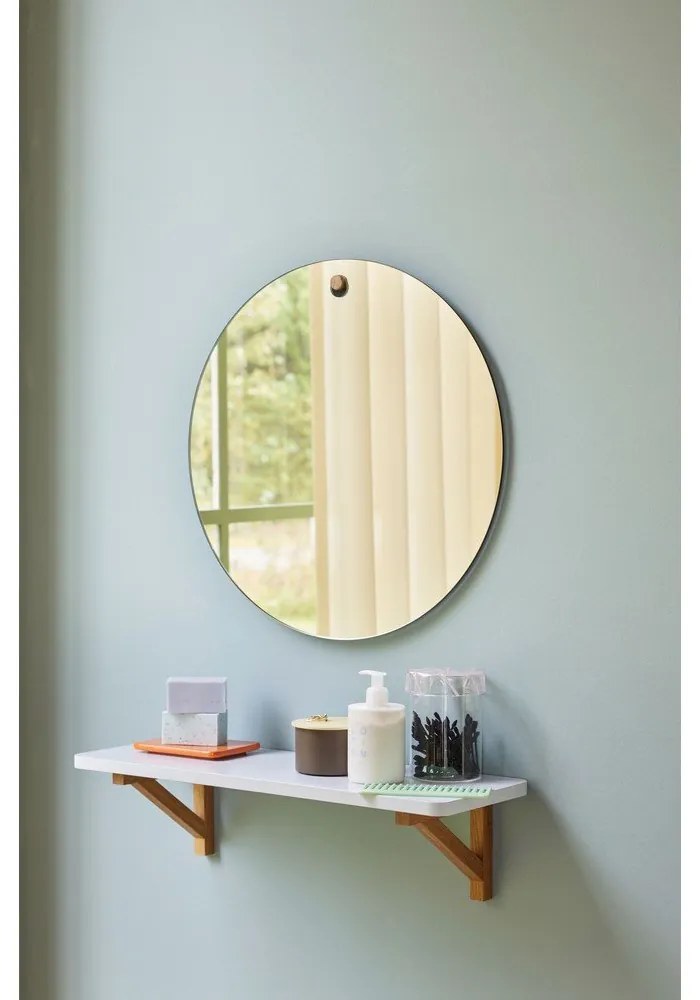 Светлосив стенен рафт от декор от дъб 60 cm Arki – Hübsch