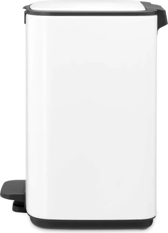 Кош за боклук Brabantia Bo Pedal 1010118, 7 л, Плавно затваряне, Гумирана основа, Бял