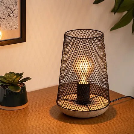 Настолна лампа atmosphera Zely, 24 см, Дърво