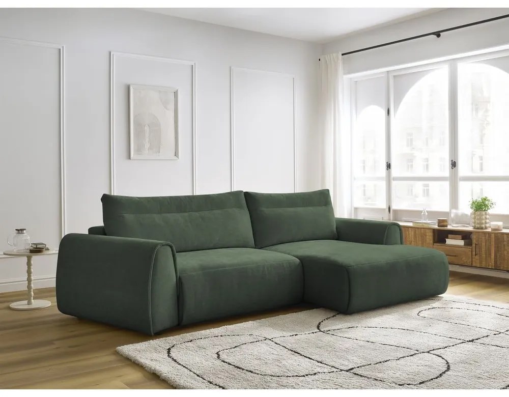 Тъмнозелен ъглов диван Aden – Bobochic Paris
