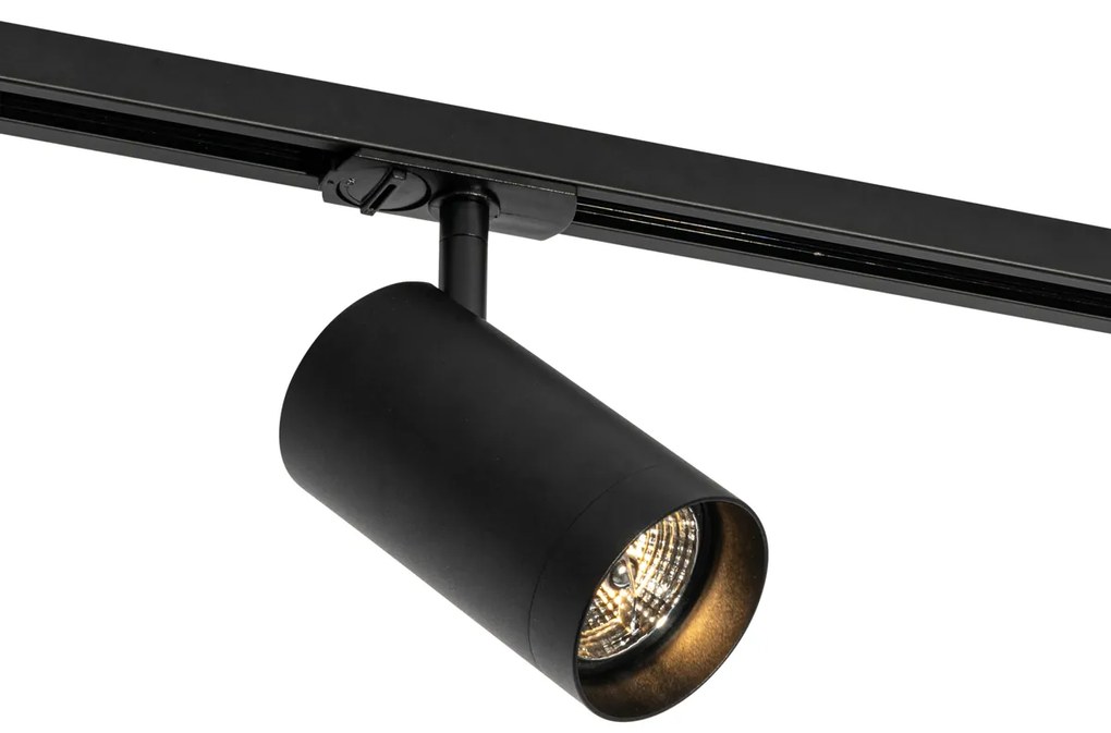 Модерен черен прожектор за 1-фазна релсова система 70 мм - Iconic Jeana Luxe