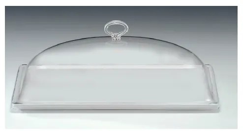 Alkan - Поликарбонатен поднос правоъгълен бял с капак 18x35см. - комплект (ZCP 690-2)AN